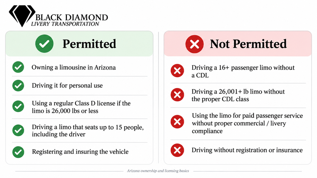 Law chart for owning limo